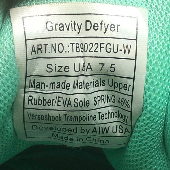 Gravity Defyer GDefy Ion Gray Sneaker Athletic Shoes TB9022FGU-W Womens SIZE 7.5 - Picture 8 of 10